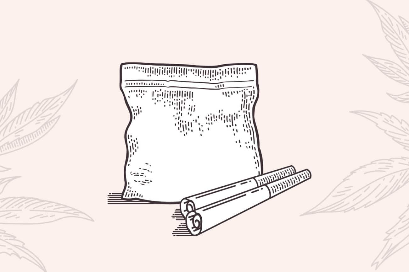 a joint and a ziplock bag used to keep cannabis prerolls fresh